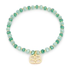 Aqua and gold Crystal Stretch bracelet