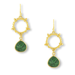 mini dot emerald earrings