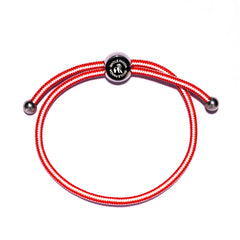 Woven Bracelet - small red / white stripe