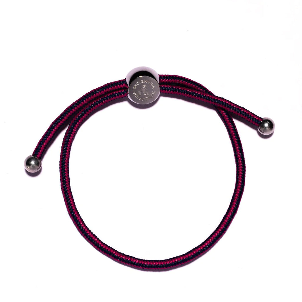 Woven Bracelet - small pink / blue stripe