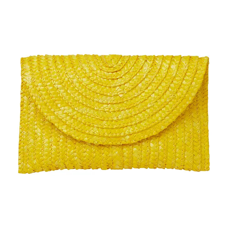 Straw Clutch - Lemon Yellow