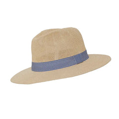 Panama Hat - Blue & White Stripe