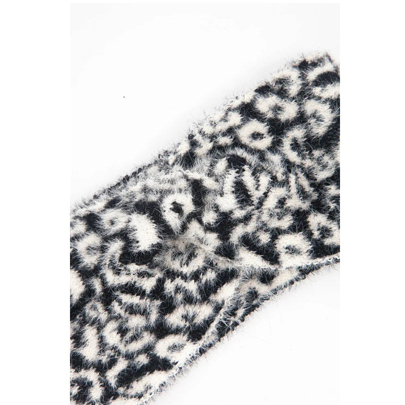 Knotted Headband - black leopard print
