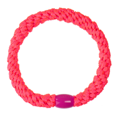 Neon pink hair tie