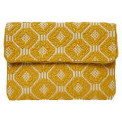 Woven Cotton Clutch Bag - Yellow
