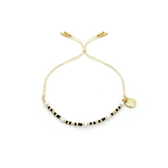 Black and gold pearl beaded Friendship Bracelet