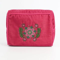 floral folk Velvet make-up purse