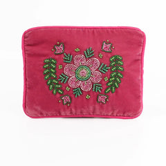 Floral folk Velvet small purse