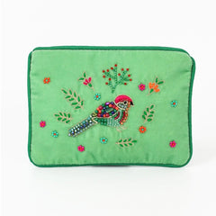 Folk bird Velvet small purse