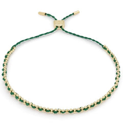 Braid forest green and gold Bracelet