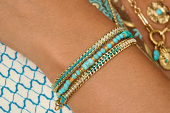 Gold & Turquoise Braided Bracelet