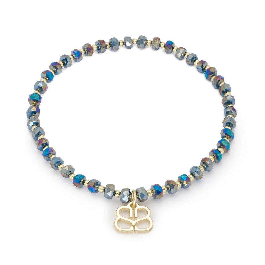 navy and gold crystal stretch Bracelet