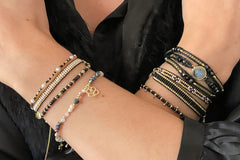 Nova Black & Gold beaded Friendship Bracelet