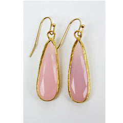 pink long drop earrings