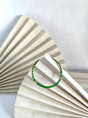 Emerald Green & Gold Large Hoops