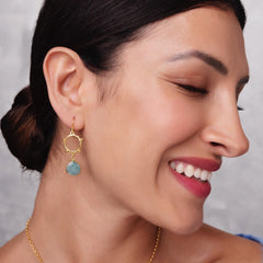 mini dot turquoise earrings