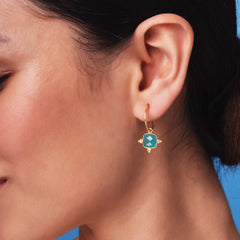 Small Aqua hoop earrings