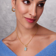 T bar turquoise stone necklace