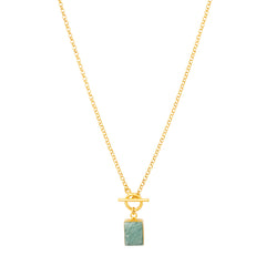 T bar turquoise stone necklace