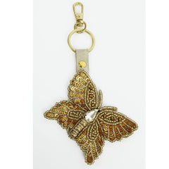 Gold Butterfly Beaded Keyring