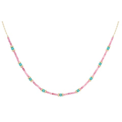 Pink & turquoise gemstone necklace