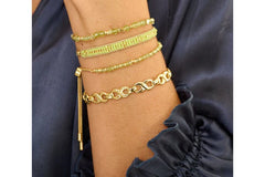Bliss gold and peridot slider Bead Bracelet