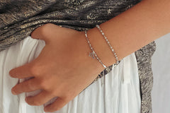 Silver Gemstone bracelet
