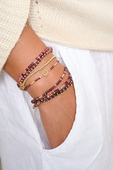 garnet and gold triple layer Bracelet