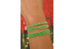 Rich Green & Gold Beaded Friendship Bracelet