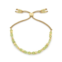 Bliss gold and peridot slider Bead Bracelet