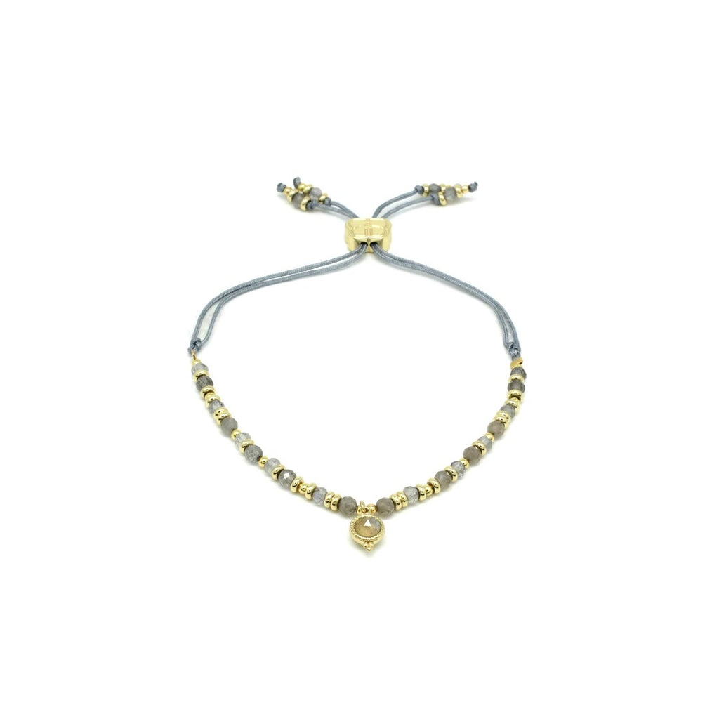 Labradorite gold charm Bracelet