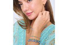 Aqua and gold Crystal Stretch bracelet