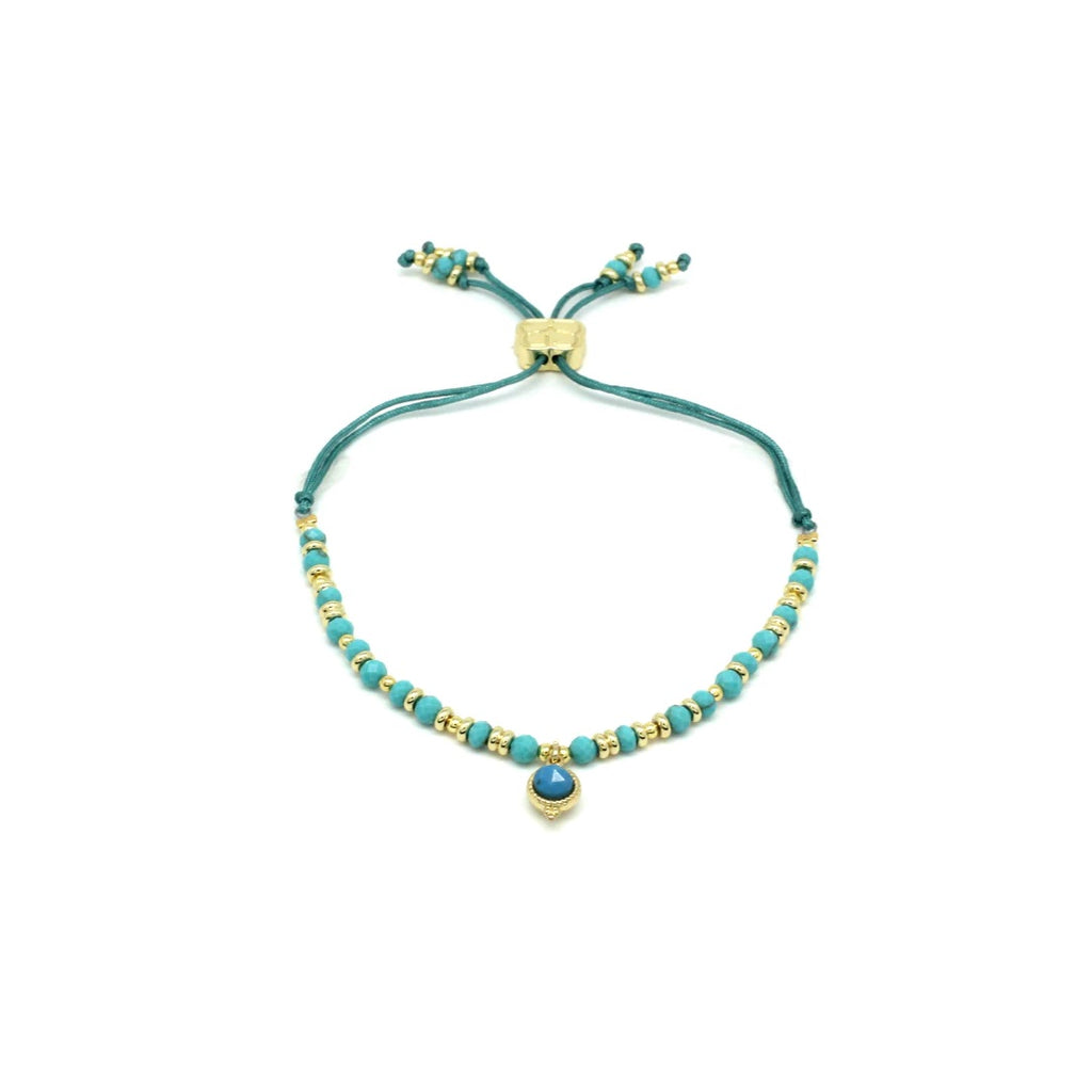 Turquoise charm gold Bracelet