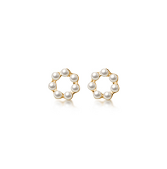 pearl circle earrings