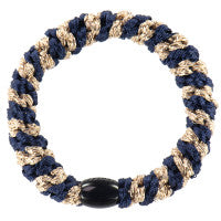 navy beige glitter hair tie