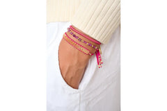 Gold & Pink Beaded Friendship Bracelet