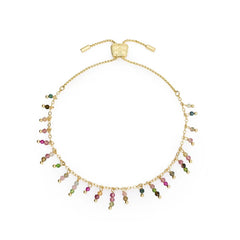 heather gold and tourmaline chain Bracelet