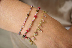heather gold and tourmaline chain Bracelet