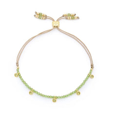 holly gold and peridot beaded slider Bracelet