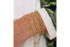 holly gold and peridot beaded slider Bracelet