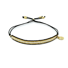 Faith Black & Gold beaded Friendship Bracelet