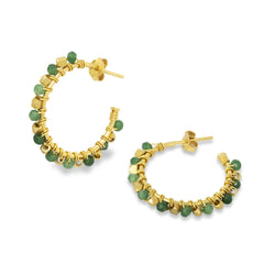 Forest green hoop earrings