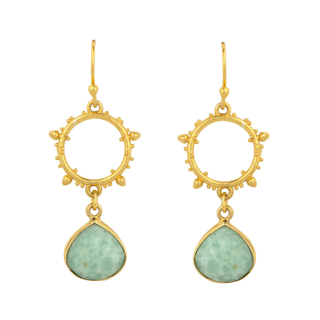 mini dot turquoise earrings