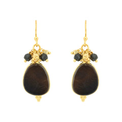 Smokey black pendant earrings
