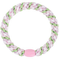 grass green pink glitter hair tie