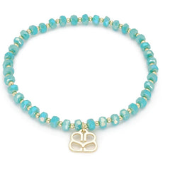 Turquoise and gold Crystal Stretch bracelet