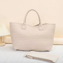 Beige Woven Tote and purse