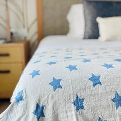 Heritage Blue Large Star hamam towel