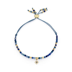 gold and navy kyanite star charm Bracelet
