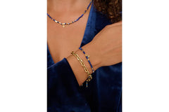 gold and navy kyanite star charm Bracelet